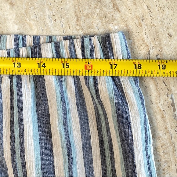 Appleseed's Pants Women's 20 Wide Leg Blue Green Striped Pull On‎ Coastal Casual - Picture 5 of 7